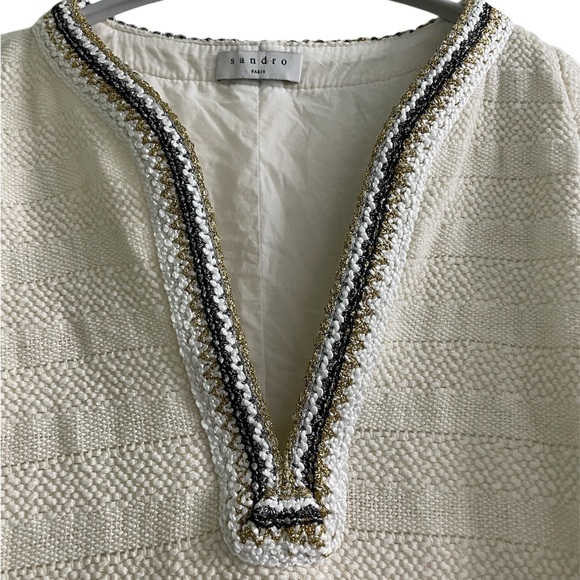 Sandro Josepha Ecru Braid Trimmed
Tweed Mini Dress - Picture 3 of 10